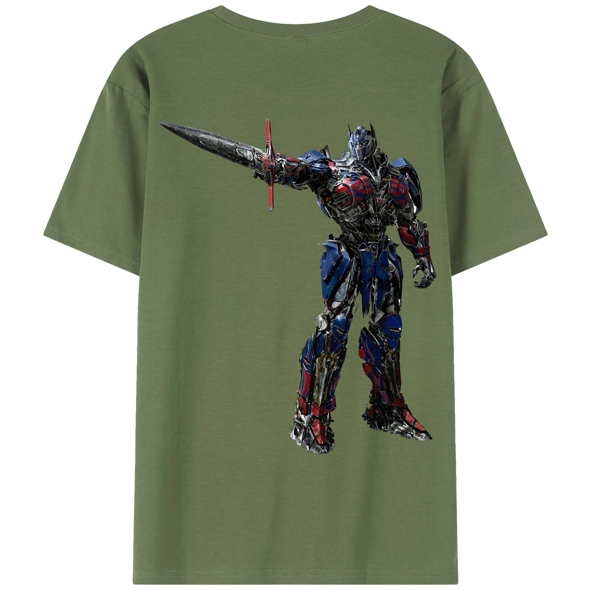 （画像用） Transformers トランスフォーマー 綿100％ メンズ半袖Tシャツ（バックプリント） 通気性